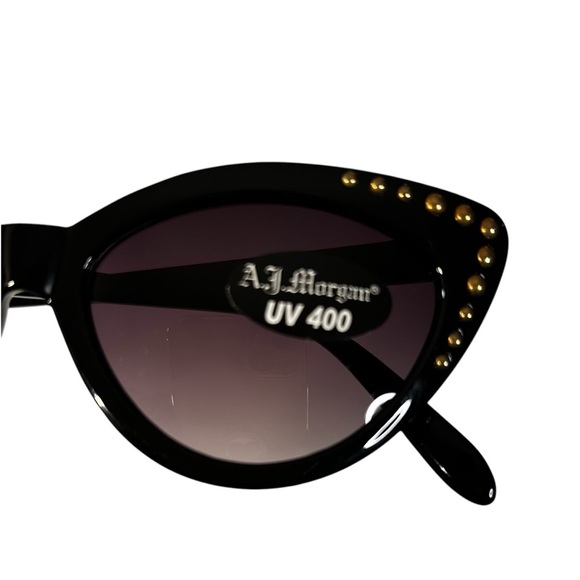 A.J. Morgan Black Cat-Eye Sunglasses. New - Picture 4 of 5